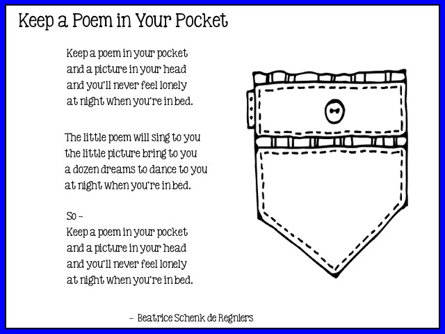 Image result for poem in your pocket